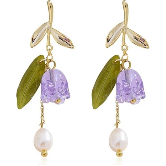 Simple Elegant Earrings – Minimalist Gold Dangle Earrings - Picture 5 of 5